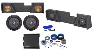 10" Kicker Subwoofers+800w Amp+Sub Box+Wires For 2014-2017 GMC/Chevy Double Cab