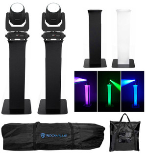 (2) Chauvet DJ Intimidator Beam 355 IRC Moving Heads+Adjustable Totem Stands