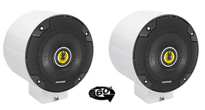 (2) kicker CSC54 5.25" 360° Swivel White Aluminum Surface Mount Speakers