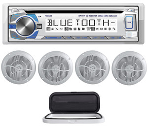 Dual MXD420BT Marine/Boat CD/MP3 Player Receiver+Housing+(4) 6.5" Boat Speakers