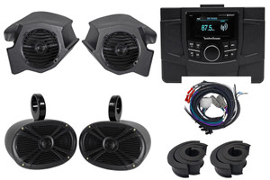 Rockford Fosgate Polaris RZR-STAGE2 Receiver+Speakers+Pods+6x9" Tower Speakers