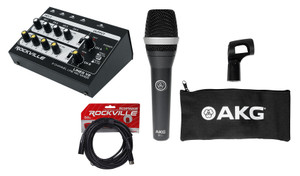 AKG D5 C Professional Dynamic Cardioid Vocal Microphone D5C Mic+Mixer+XLR Cable