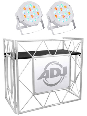 American DJ Pro Event Table II Foldable Portable DJ Booth Truss Façade +Lights