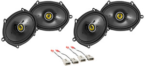 Front+Rear Kicker 6x8" Speaker Replacement Kit For 1997-1998 Lincoln Navigator