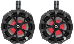 2 Rockville 8" Speakers+SSV Works Swivel Cage Pods For 2014-Under Polaris RZR XP