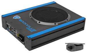 Rockville USS8 8" 600w Slim Under-Seat Active Powered Car / Truck Subwoofer Sub