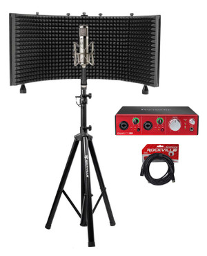 Focusrite Clarett 2Pre USB Audio Recording Interface+Warm Audio Mic+Vocal Booth