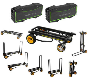 RocknRoller R16RT R16 DJ PA Equipment Transport Cart+2 Stereo Bluetooth Speakers