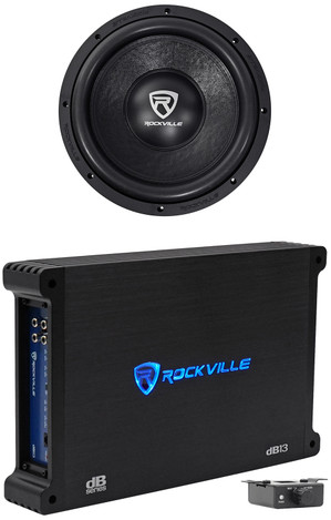 Rockville W12K6D4 V2 12" 2400 Watt Car Audio Subwoofer+Mono Sub Amplifier Amp