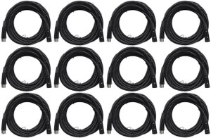 12 Rockville RDX5M25 25' 5-Pin Male-Female DMX Lighting Cables 100% Copper