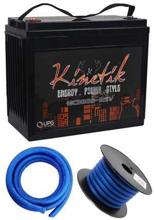 Kinetik HC3800-REV 3800 Watt 12V Car Audio Power Cell Battery+Power/Ground Wires