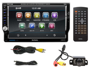 SSL SD714B 1-Din 7" In-Dash DVD Monitor Receiver w/Bluetooth USB/SD/AUX + Camera