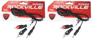 2 Rockville RCRMR3 3' 3.5mm 1/8" TRS to Dual RCA Cable 100% Copper