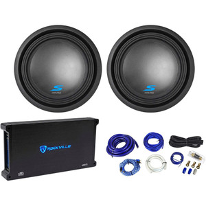 (2) Alpine S-W12D2 12" 3600 Watt Dual 2-Ohm Car Subwoofer+Mono Amplifier+Amp Kit