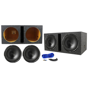(2) ALPINE X-W12D4 12" 900w RMS Car Audio Subwoofers+Vented Sub Box Enclosure