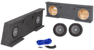 Enclosure Box+(2) Kicker 10" Subwoofers For 07-13 GMC/Chevy Sierra/Silverado