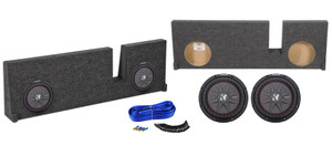 Dual 10" Kicker Subwoofers+Sub Box Enclosure For 09-16 Ford F150 Xcab Super Cab