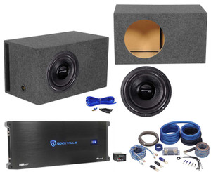 Rockville Destroyer 15D2 15" Car Competition Subwoofer+Vented Box+Mono Amplifier