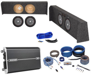 Sub Box+2 Kicker 12" Subwoofers+Mono Amplifier+For 2009-Up Ford F-150 Super Crew
