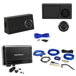 Rockville 10" Ported Truck/Car Sub Enclosure Box Bedliner Spray+Sub+Amp and Amp Kit