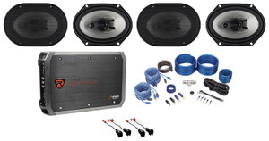 Rockville 6x8" Speaker Replacement 4-Ch Amp For 2001-05 Ford Explorer Sport Trac