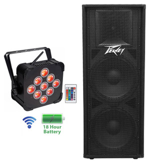 Peavey PV215 Dual 15" 1400W Speaker Cabinet PV 215+Wireless Par Can Wash Light