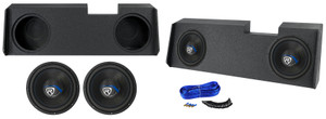 Rockville Dual 12" Subwoofers+Sealed Sub Box For 2019-Current GM Crew+Double Cab
