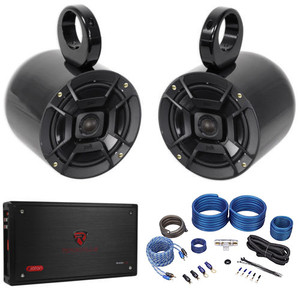 (2) Polk Audio 6.5" Soundbar/Roll Bar Speakers+Amplifier+Amp For Jeep Wrangler