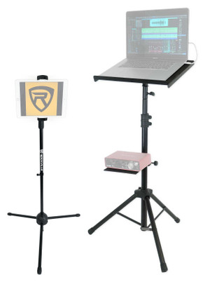 Rockville RLS67 Laptop Tablet Stand w/ Tripod, Tilt and Grip + Smartphone Stand