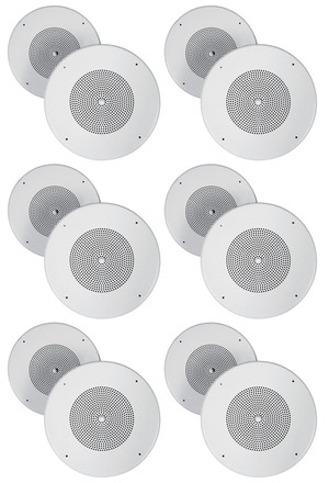 (12) Rockville MC80 Metal 8" 70 Volt Commercial Background PA Ceiling Speakers