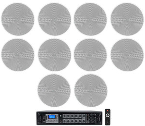 Rockville Receiver+(10) Bose DM3C White 70V 3.25" Ceiling Speakers 4 Restaurant