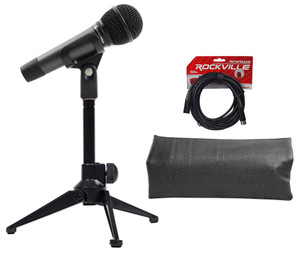 Audio Technica ATM410 Dynamic Cardioid Microphone+Desktop Mic Stand+Cable