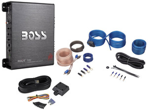 Boss R3002 600 Watt 2-Channel Car Power Amplifier+Remote Level Control+Amp Kit