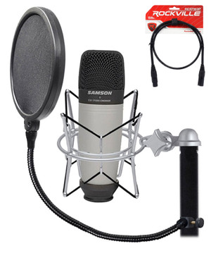 Samson C01 Studio Condenser Recording Microphone+Shock Mount+Pop Filter+Cable