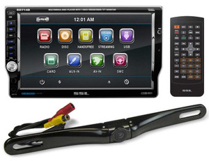 SSL SD714B 1Din 7" In-Dash DVD/CD Monitor Receiver w/Bluetooth USB/SD/AUX+Camera