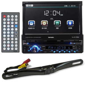 SSL SD724M Single-Din 7" In-Dash DVD Player Receiver w/USB/SD/AUX+Remote+Camera