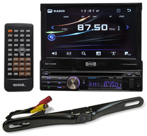 SSL SD732MB 1-Din 7" In-Dash DVD Receiver w/Bluetooth USB/SD/AUX+Backup Camera