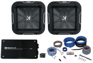 (2) KICKER 41L7104 L710 750w 10" Subwoofers L7 Solo-Baric Subs+Amplifier+Amp Kit