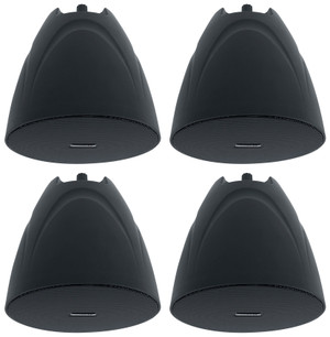 4 Rockville PEN-525T Black 5.25" 70V Hanging Pendant Speakers For Restaurant/Bar