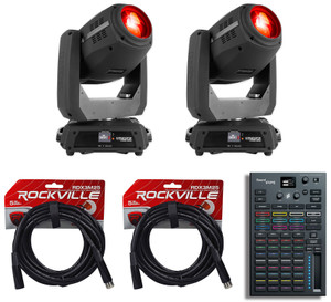 (2) Chauvet DJ Intimidator Hybrid 140SR Moving Head Beam/Spot Lights+Controller