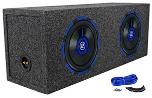 (2) Power Acoustik MOFO-102X 10" 2400w Car Subwoofers+Sealed Sub Box Enclosure
