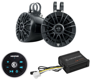 (2) Rockville UTV/ATV 5.25" Rollbar Speakers+Memphis Amplifier+Bluetooth Control