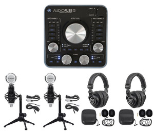 Arturia 2-Person Podcast Podcasting Recording Bundle w/Interface+Mics+Headphones