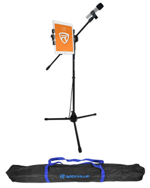 Rockville RMC-ICE Diamond Vocal Microphone+Mic Stand w/ Boom+Gooseneck+iPad Clip