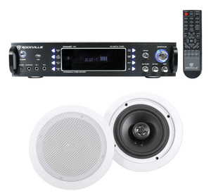 Rockville RPA60BT 1000w Home Theater Bluetooth Receiver +(2) In-Ceiling Speakers