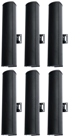 (6) Rockville WET ARRAY 4 Black Line Array Speakers For church/School/Auditorium