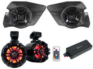 Polk+Rockville Speakers+Bluetooth Amp For 2014-2017 Polaris RZR 1000/900S/Turbo