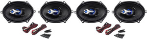 2) Pairs Rockville RV57.3 5x7" 3-Way Car Speakers 1200 Watts Peak/300 Watts RMS