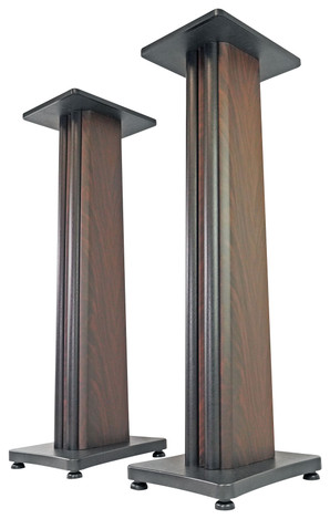 2) Rockville Dark Wood 36" Speaker Stands Fits Wharfedale Diamond 12.0 Black Oak