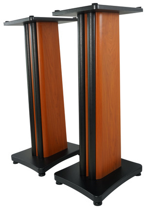 (2) Rockville SS28C Classic Wood Grain 28" Speaker Stands Fits Audioengine A5+B